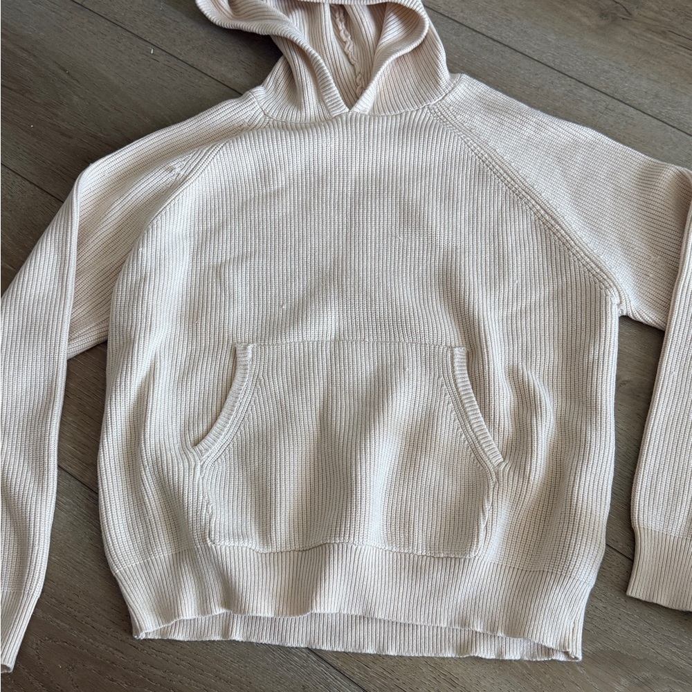 Edikted Ribbed Cream Hoodie